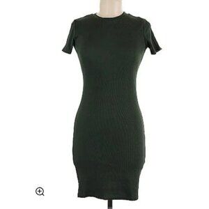 Zara | Short Sleeve Midi Dress | Forest Green | Size M​